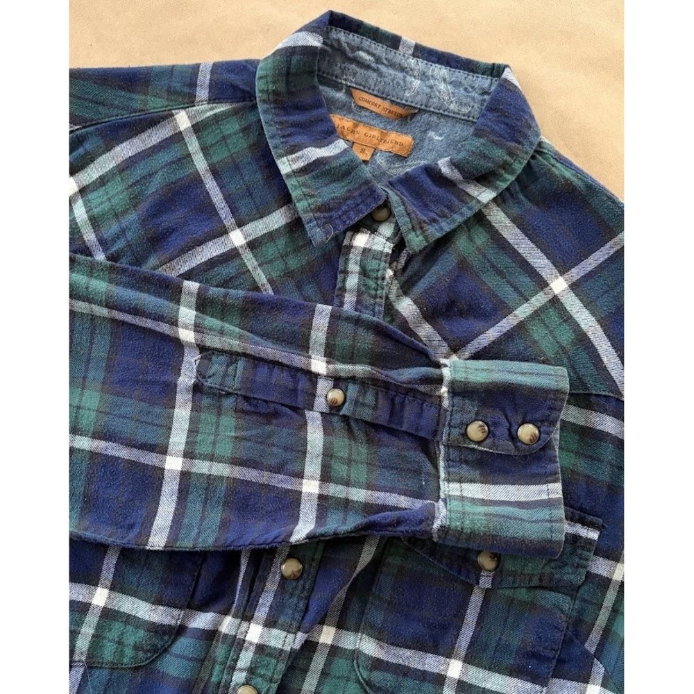 Jachs Girlfriend Womens Plaid Western‎ Snap Flannel Shirt Small Hipster Grunge